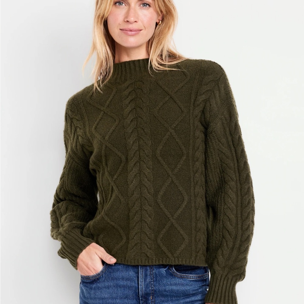 So soft crop cable knit sweater